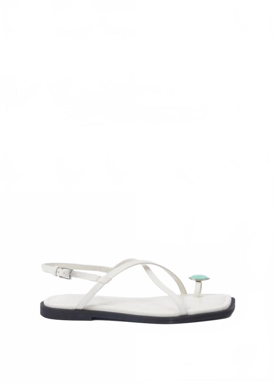 NEW RAG & BONE women's remi flat sandal in antique white